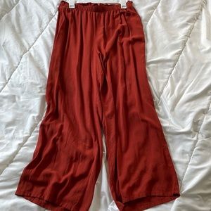 Live to be spoiled terra cotta wide leg high waist pants